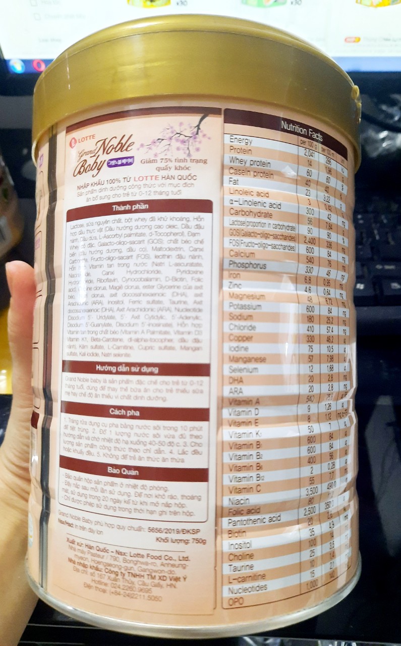 Sữa Grand Noble Baby số 1 - 750g