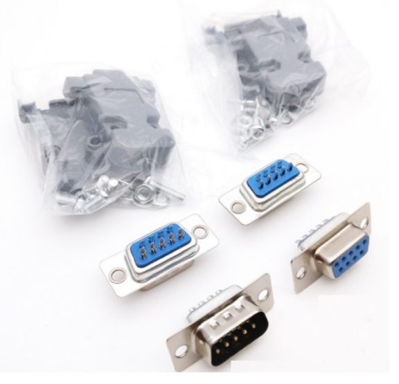 Jack DB9 Cổng COM RS232 Cái , Đực (chân thẳng), vỏ - nắp cổng CÓM232