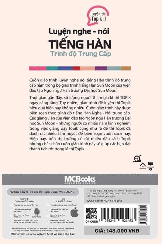 Sách - Luyện nghe- nói tiếng Hàn trung cấp - McBooks