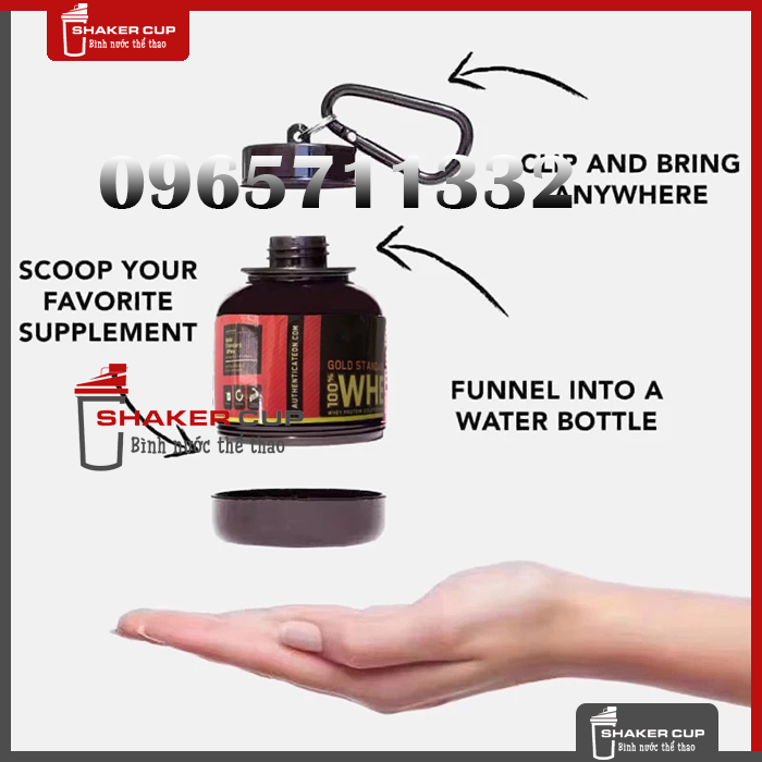 Hộp đựng bột whey, mass, bcaa Ishake Protein Funnel