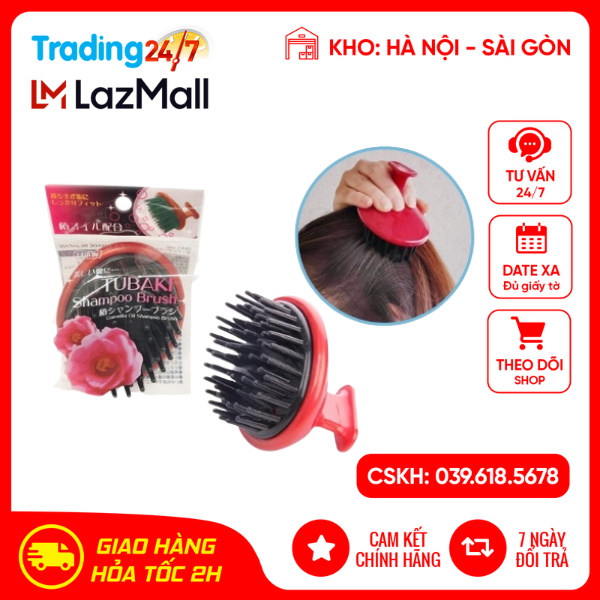Lược gội đầu massage siêu mềm, kích thích mọc tóc Tsubaki nội địa Nhật Bản
