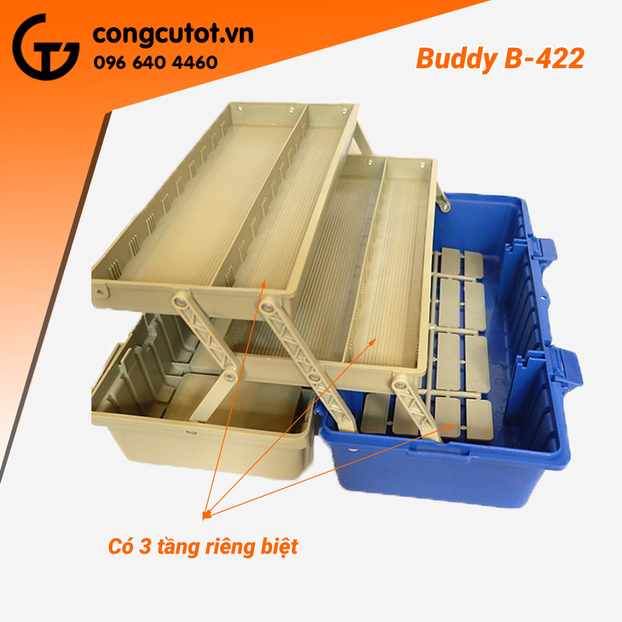 Hộp đồ nghề 3 tầng Buddy K0004 B-422