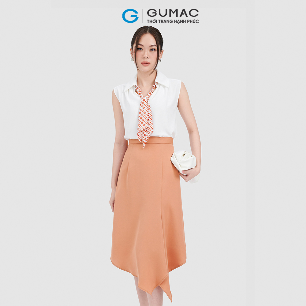 Chân váy midi tà lệch GUMAC LV0913