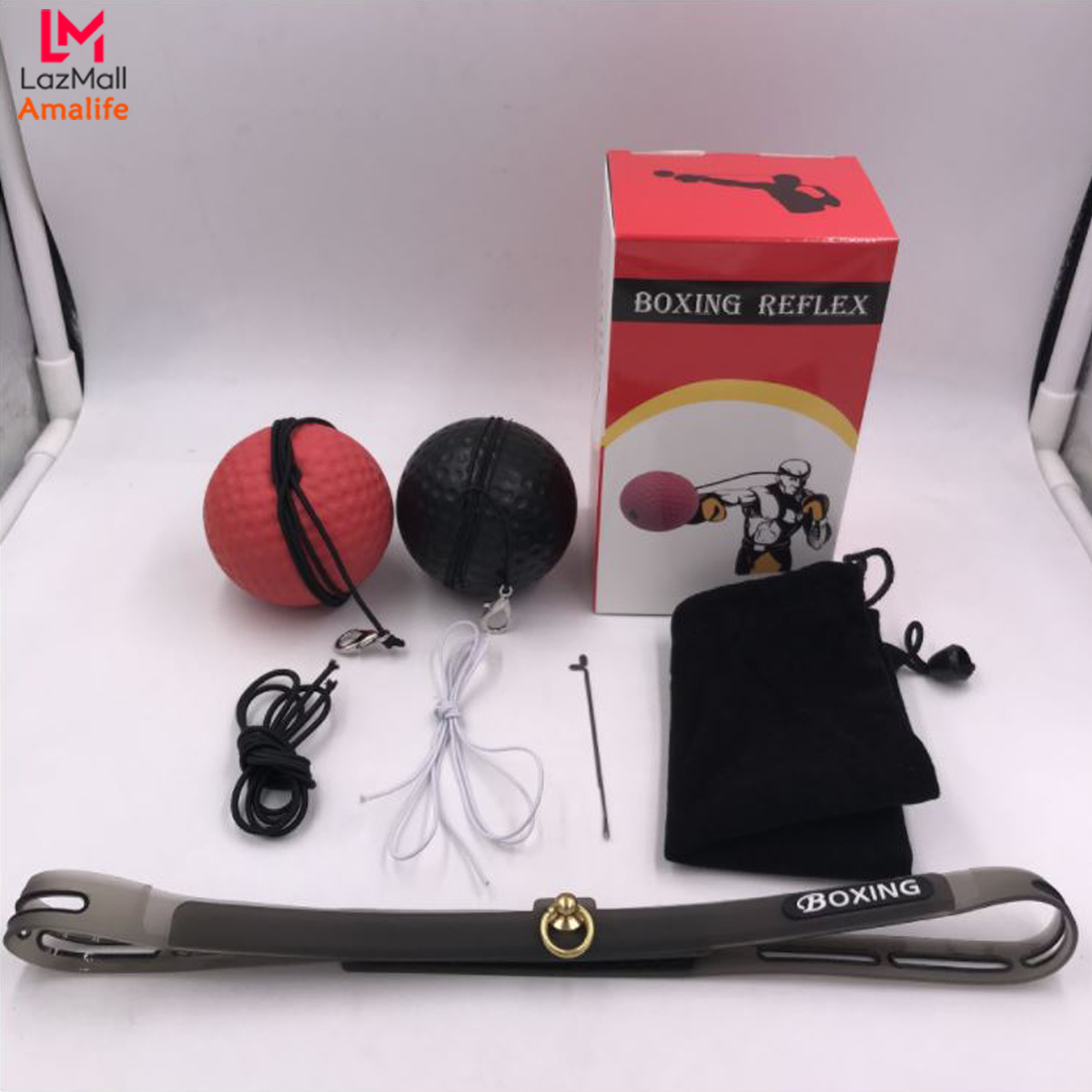 Bộ 2 Bóng Tập Phản Xạ Boxing Treo Đầu Loại Nhẹ – Chính Hãng Amalife - Kèm dây dự phòng