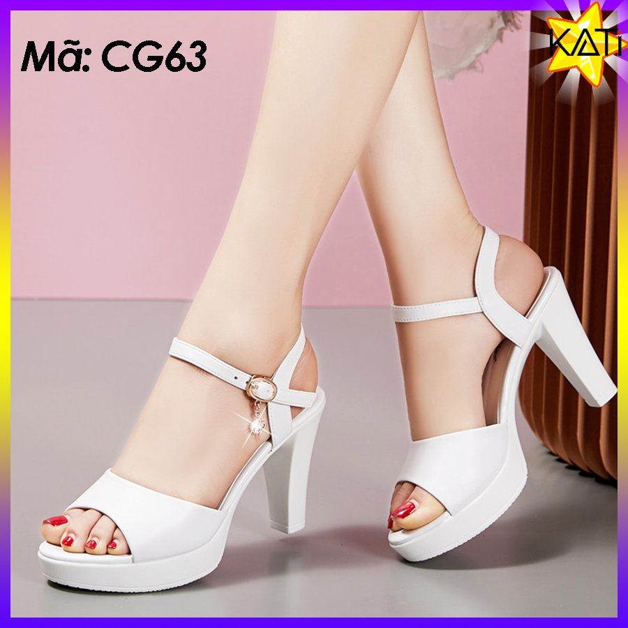 Cao gót nữ quai ngang da cao cấp - CG63