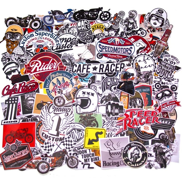 [HCM]Set 100 Sticker hình dán - Cafe Racer