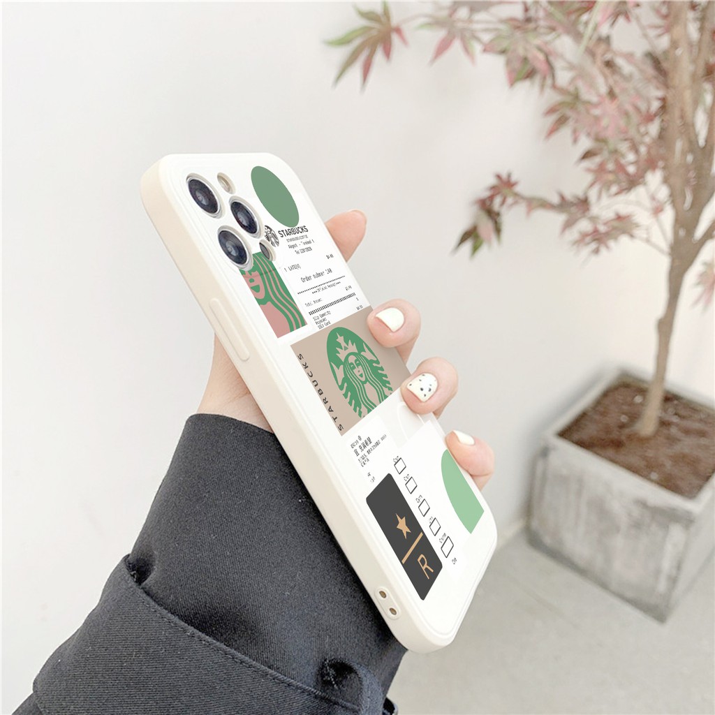 Ốp lưng viền vuông Starbucks dành cho iphone 6 6s 6Plus 6sPlus 7 7Plus 8 8Plus X XS xr xsmax 11 11pro 11promax 12mini 12pro 12promax 12 - E52