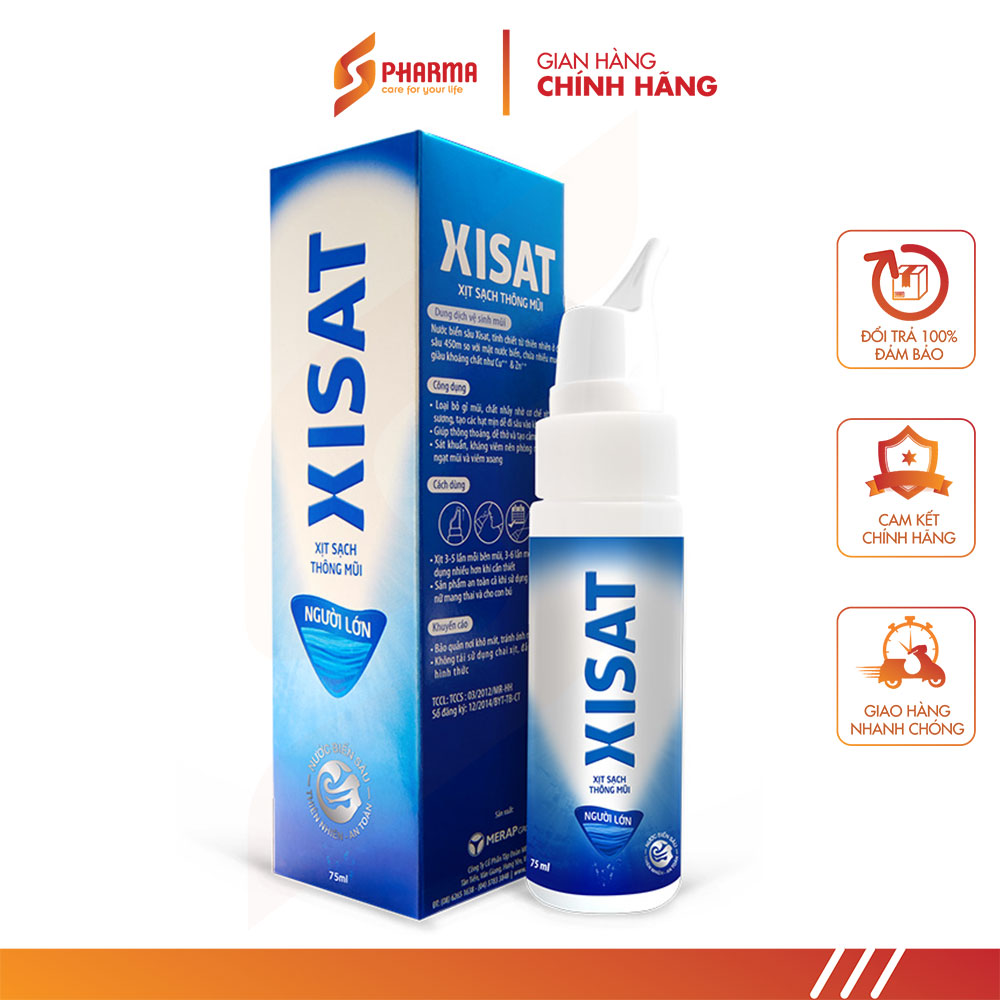 Nước muối biển sâu xịt mũi xisat người lớn 75ml – chính hãng