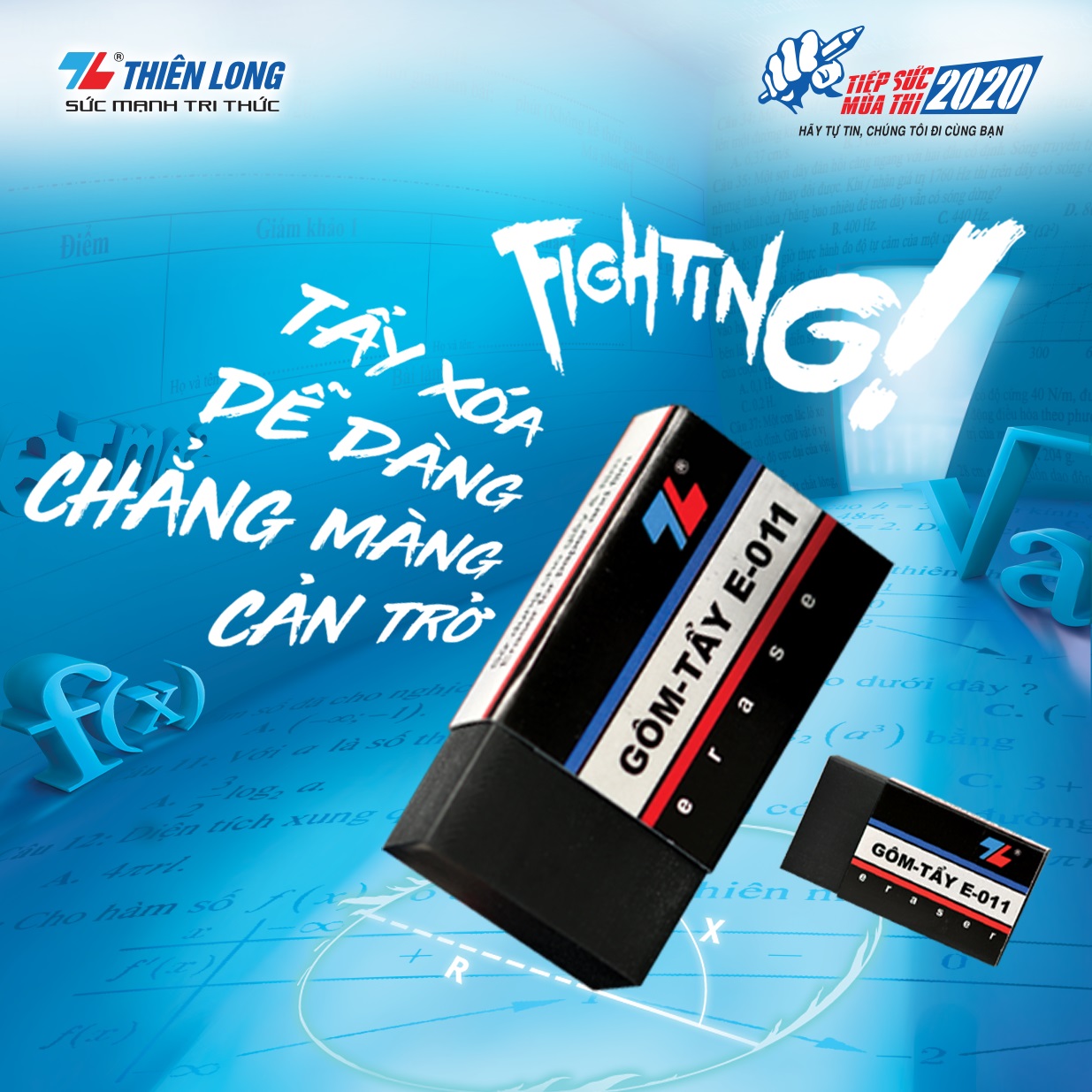 Gôm tẩy màu đen Thiên Long E-011