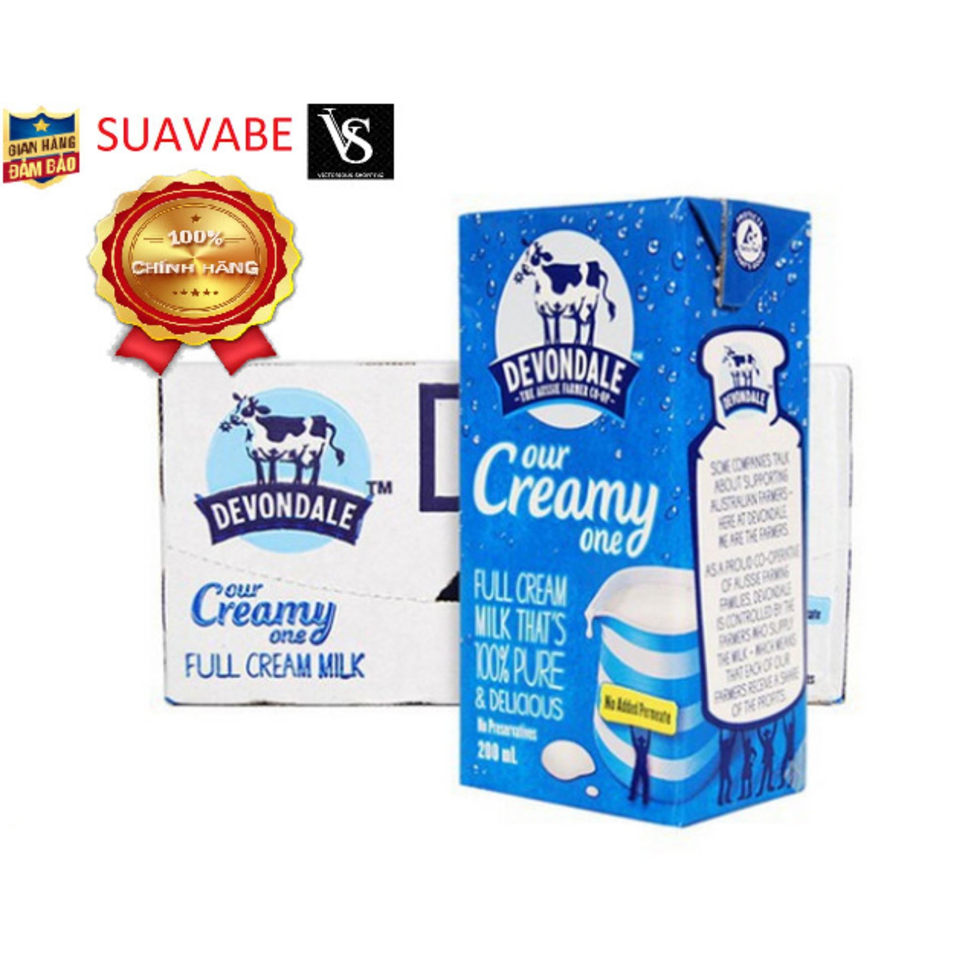 Thùng 24 hộp Sữa Tươi Nguyên Kem Devondale 200ml