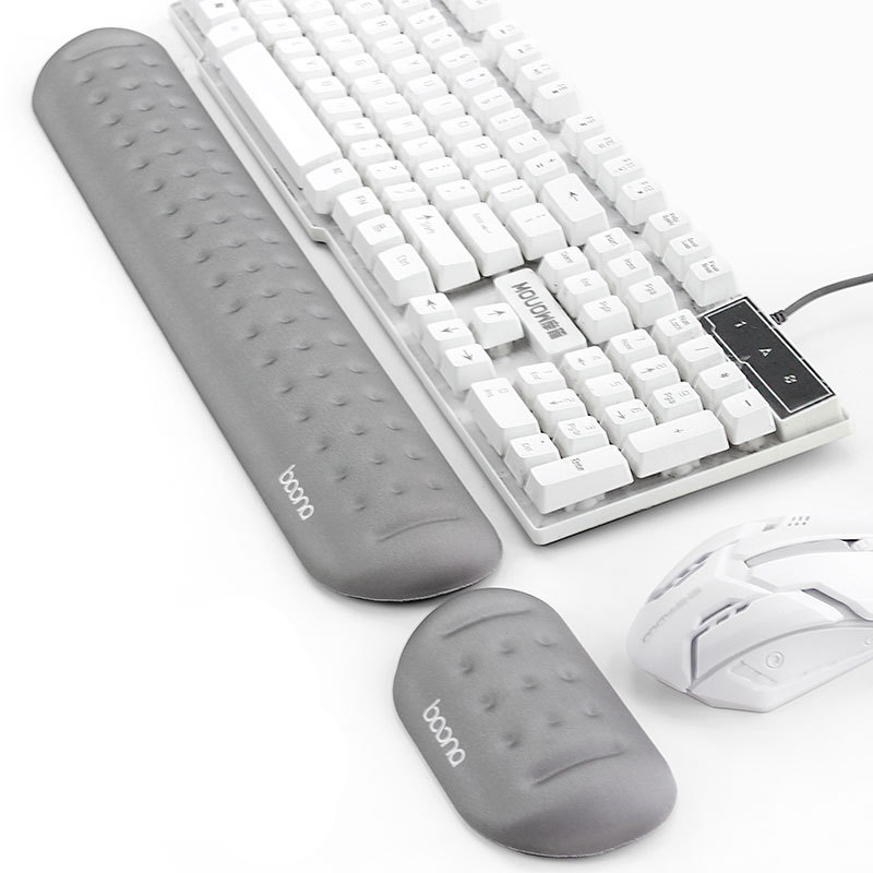 Thanh Kê Tay Gõ Bàn Phím Đệm Silicon Boona Hỗ Trợ Chống Mỏi Cổ Tay Khi Sử Dụng Máy Tính Lâu | Mouse pads đệm wrist mouse Portable anti fatigue, bottle wrist, padded armrests Silicon