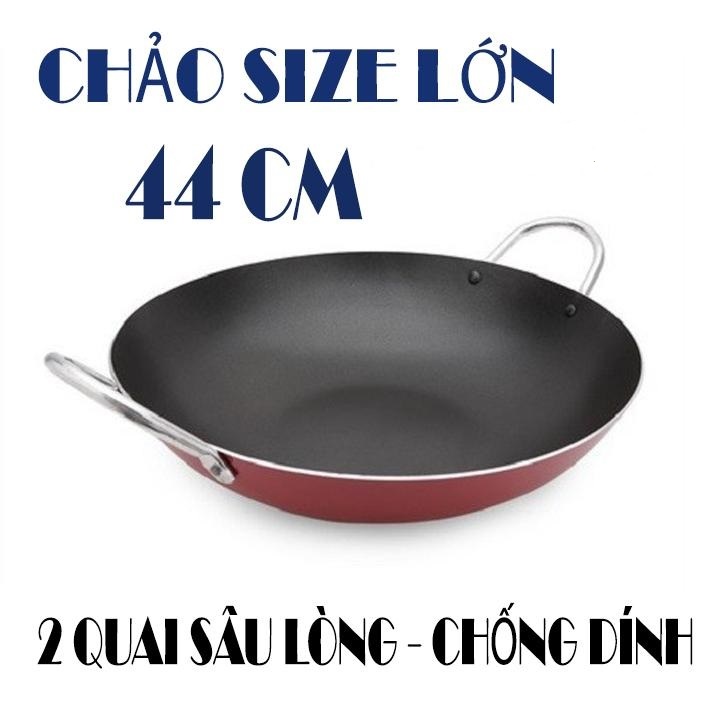 Chảo chống dính 44 CM sâu lòng 2 quai. Chảo chống dính chiên xào cho mọi nhà hàng công ty