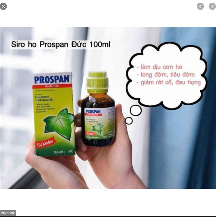 Siro Prospan Đức 100ml - Siro ho long đờm chính hãng