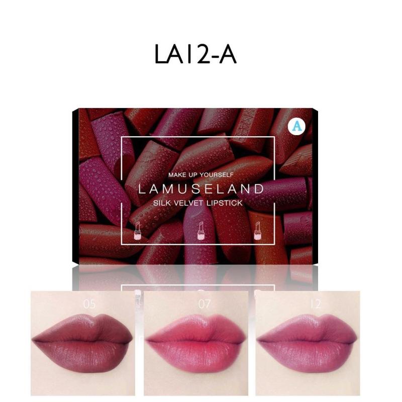 Combo 3 thỏi LAMUSELAND Silk Velvet Lipstick cao cấp