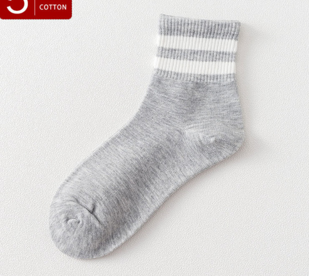 Vớ tất cotton cổ lửng kẻ sọc nhiều màu basic