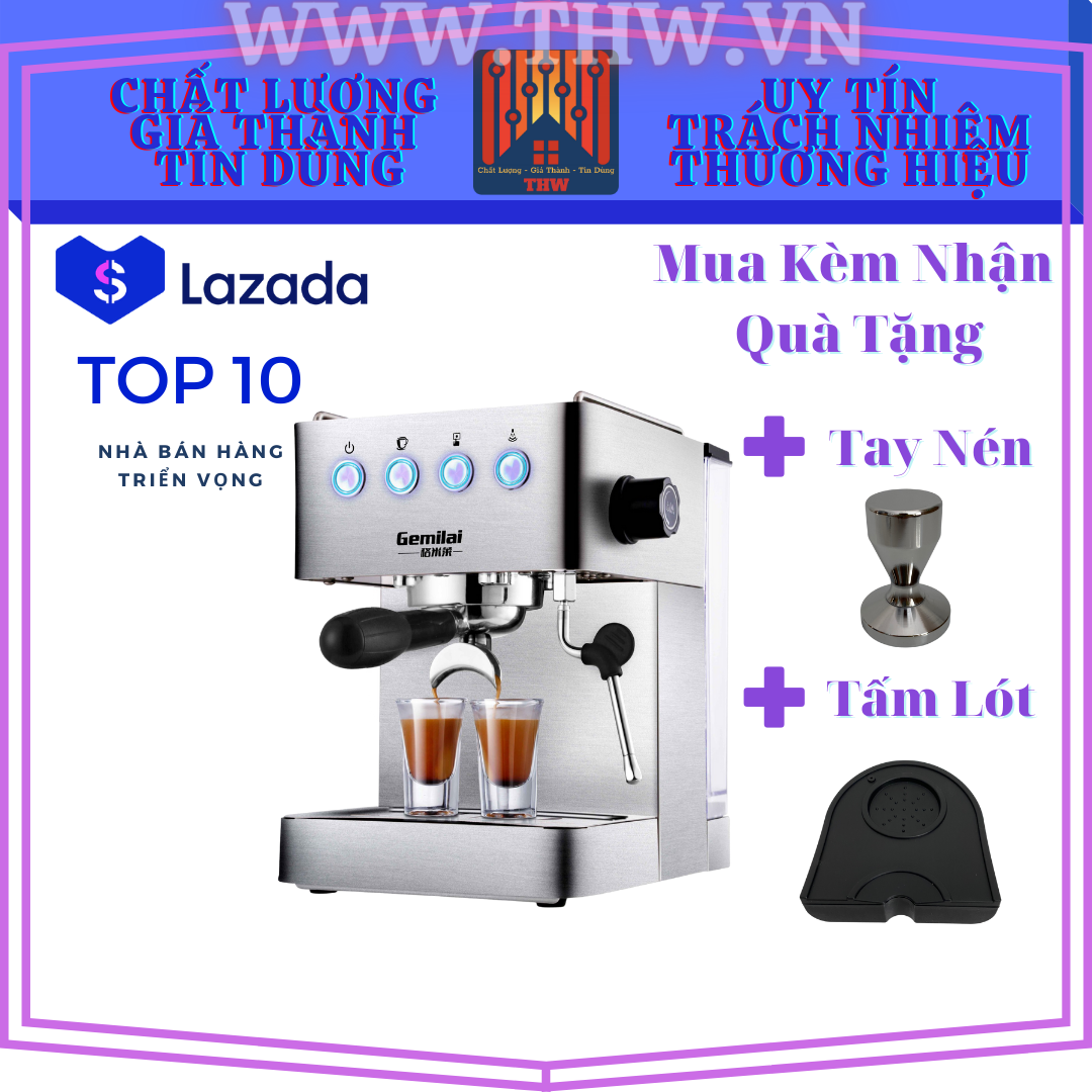 |THW| Máy Pha Cà Phê Gemilai Espresso Italia  CRM3005E