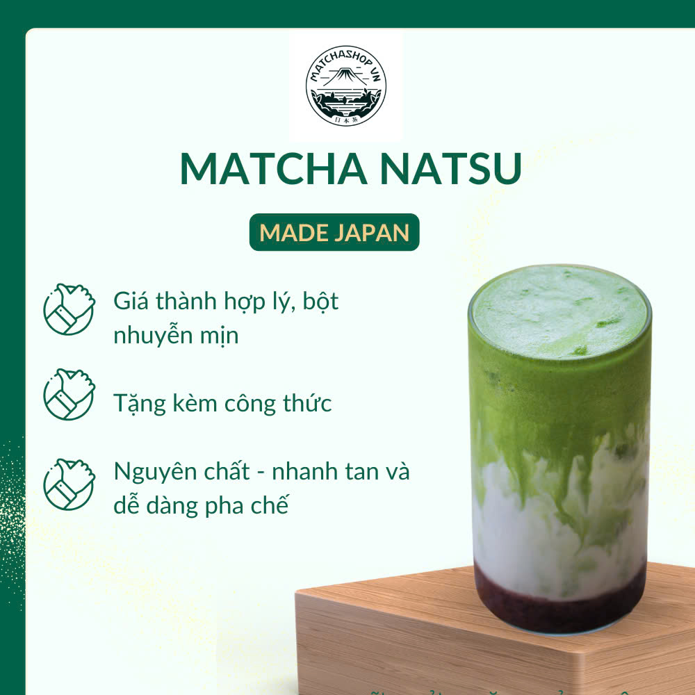 Bột Matcha Natsu Nhập Khẩu Chính Hãng Nhật Bản, Dùng Pha Chế Đồ Uống, Làm Bánh, Trà Đạo