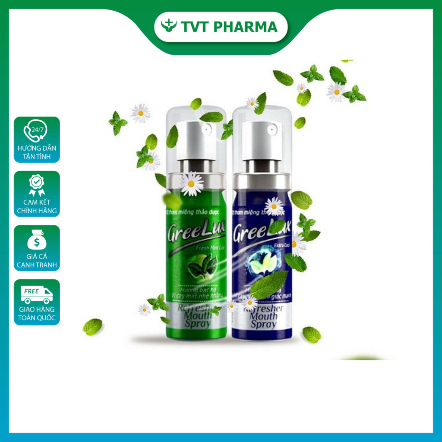 Xịt thơm miệng thảo dượᴄ GreeLux 12ml (chính hãng)
