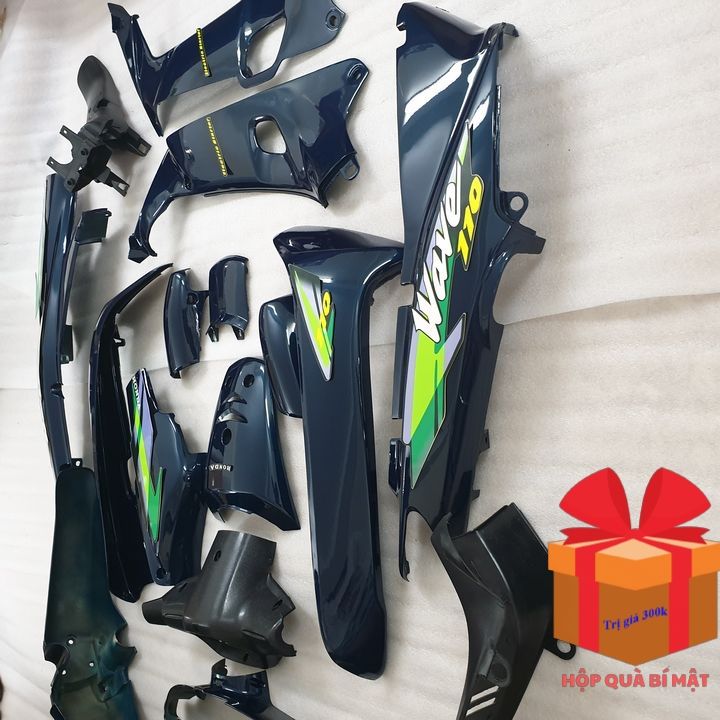 [TẶNG QUÀ LÊN ĐẾN 300K + BỘ TEM] Bộ dàn áo xe WAVE anpha - Wave zx - wave 110 đời xe 1997 đến 2006, nhựa nguyên sinh ABS màu XANH NHỚT , phụ tùng xe máy giá rẻ hàng đẹp chất lượng đảm bảo