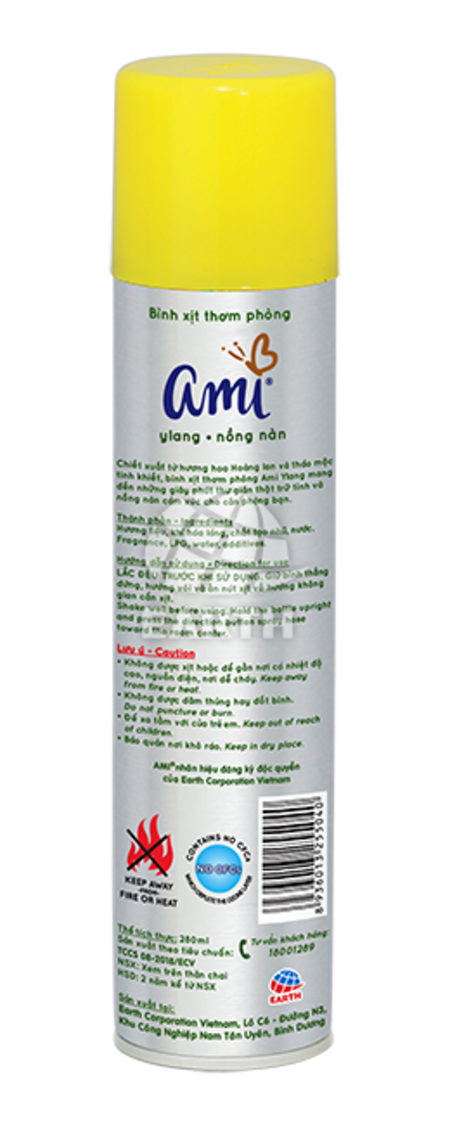 Xịt phòng Ami 280 ml (Rose, lavender, Ping May, Ylang, Newyork)