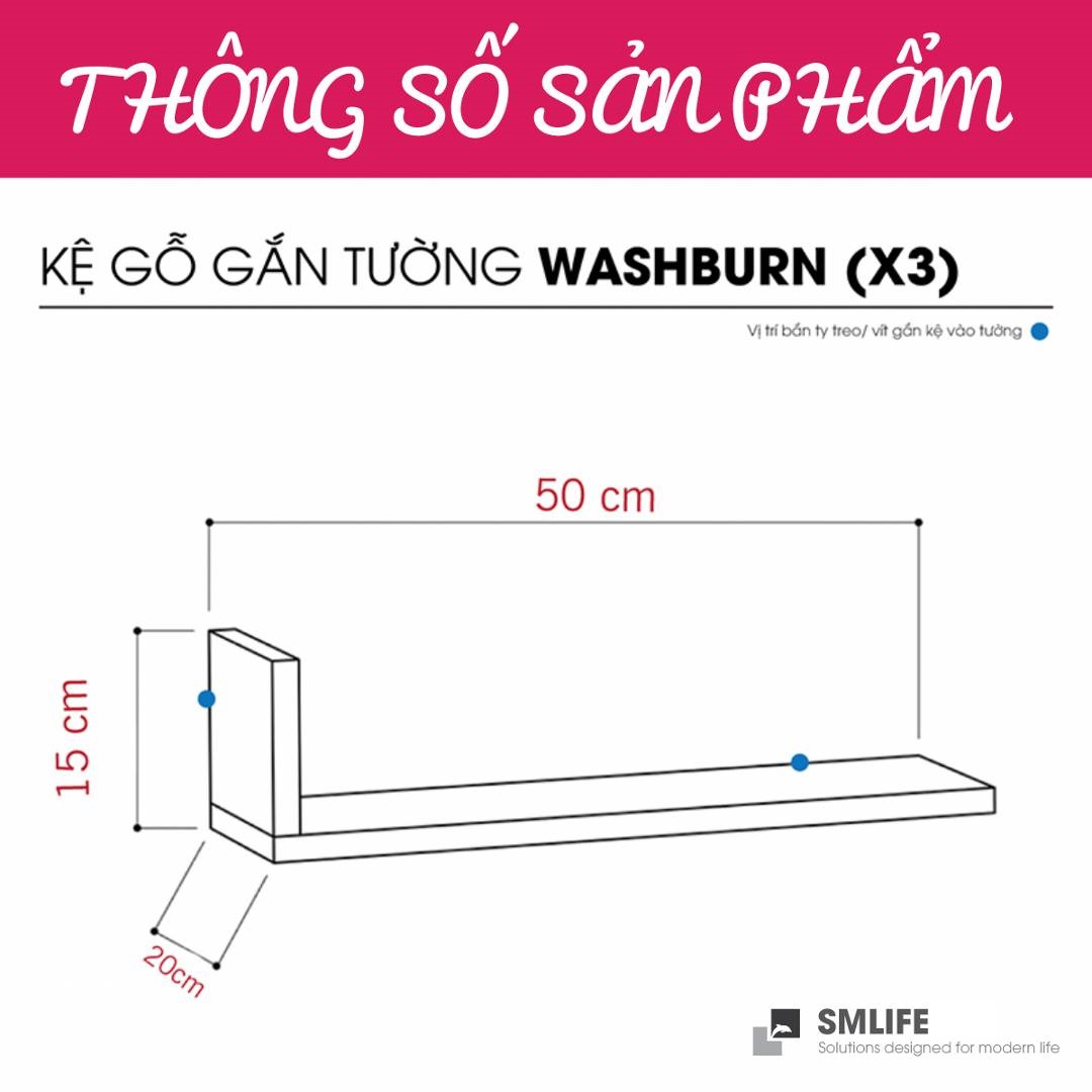Kệ trang trí gỗ kiểu dáng nhỏ gọn SMLIFE Washburn