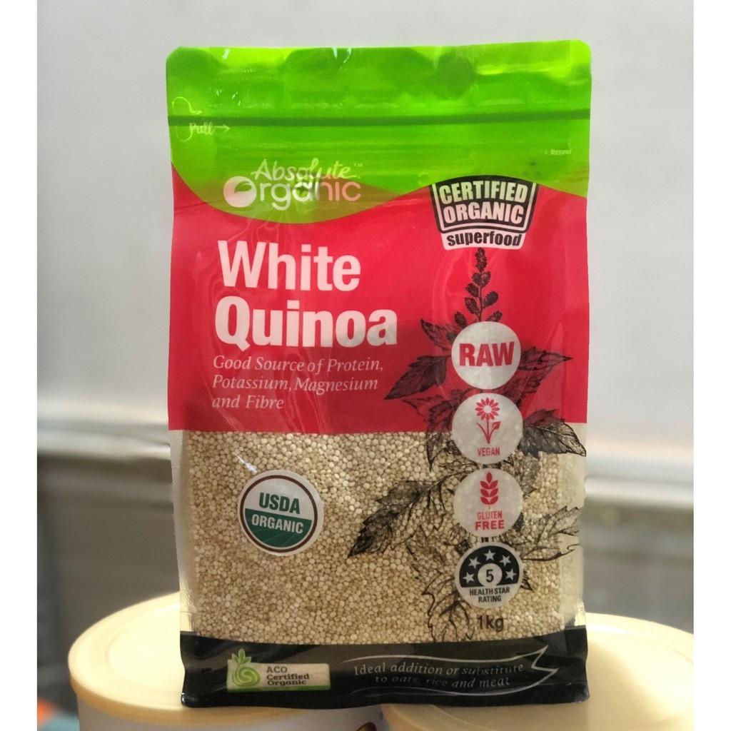 Hạt Diêm mạch trắng White Quinoa Absolute Organic 1kg