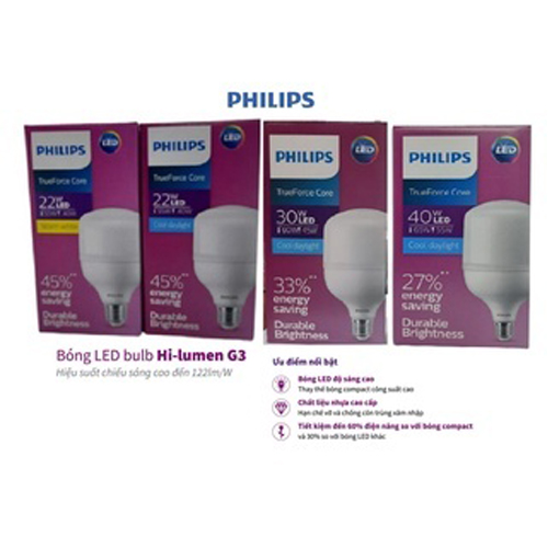 [Philips Chính Hãng]  Bóng LED trụ PHILIPS TForce Core 30W E27 [Bảo Hành 2 Năm Lỗi 1 Đổi 1]