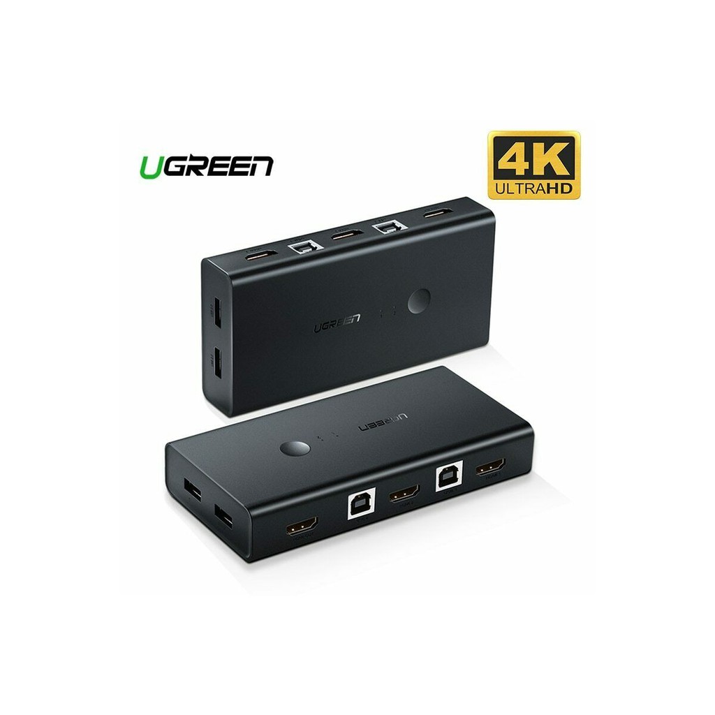 Bộ Chuyển KVM Switch Hdmi 2-1 Chính Hãng UGREEN 50744 (cho kèm 2dây usb)