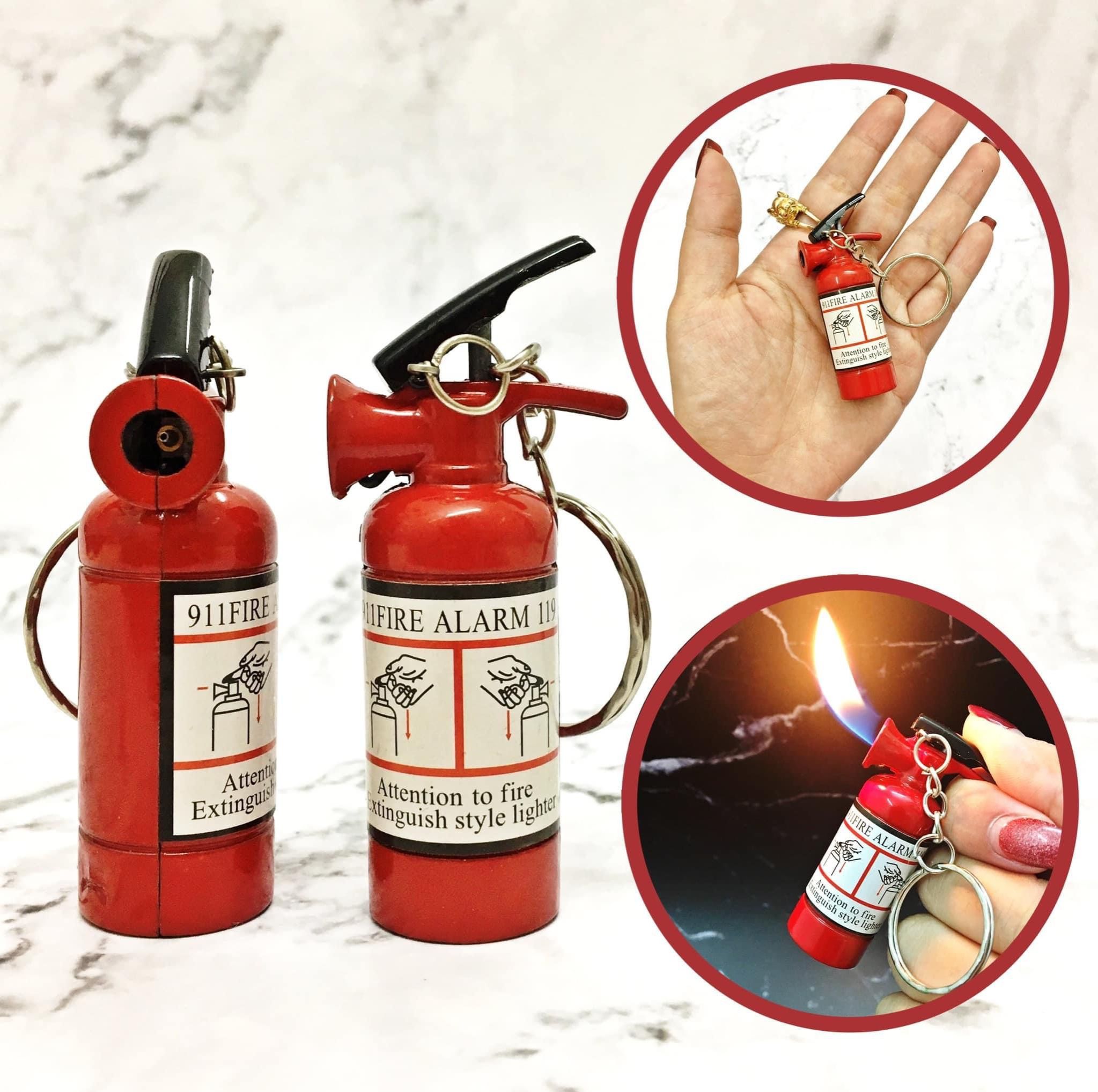 BẬT LỬA MÓC KHÓA HÌNH BÌNH CHỮA CHÁY (KIM LOẠI) - (XÀI GAS)