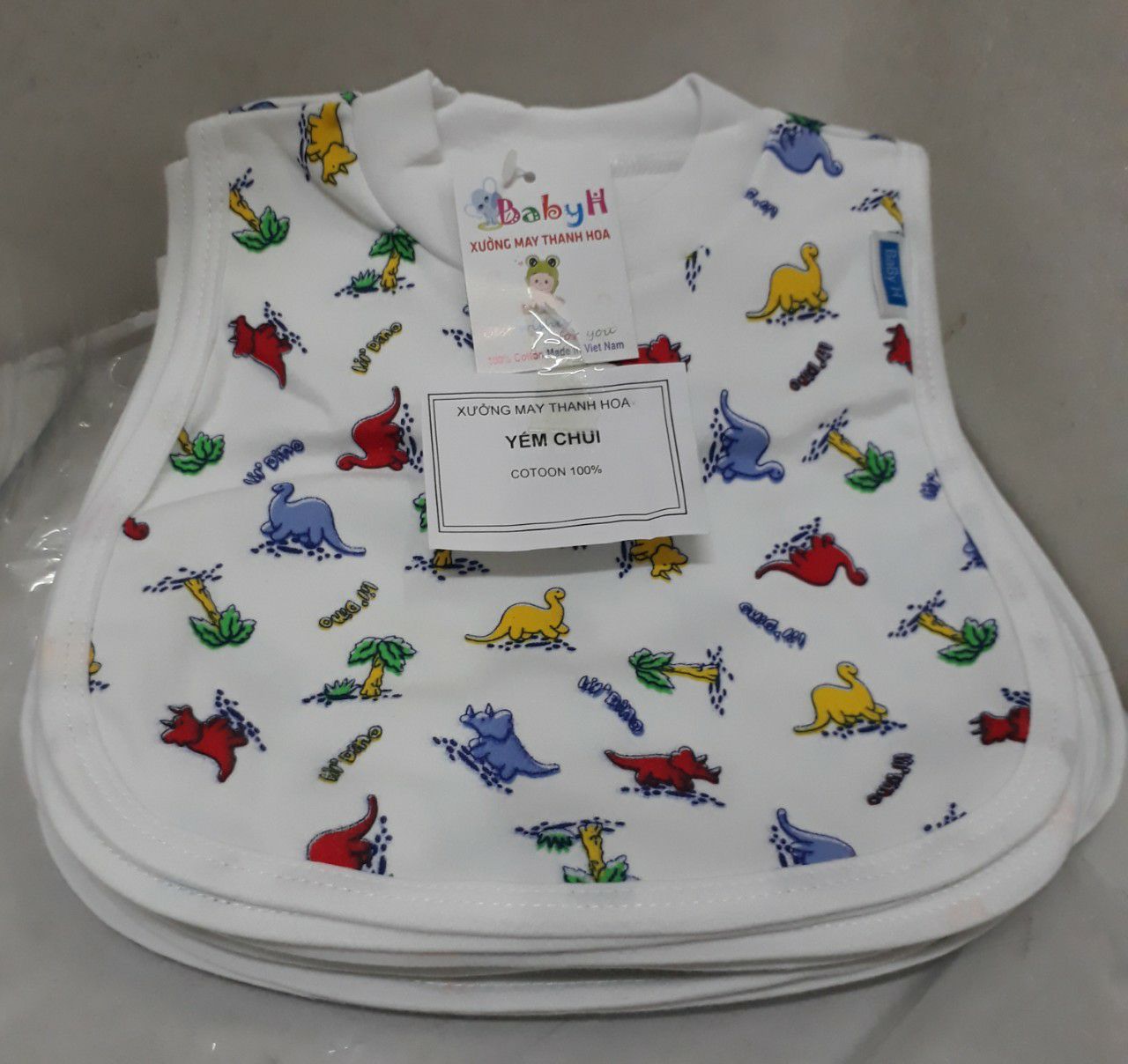 Yếm chui đầu 2lớp cotton cho bé