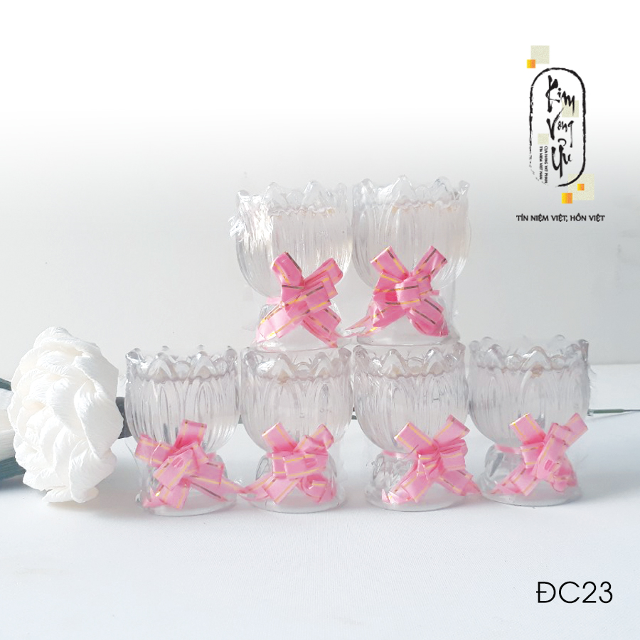 Đèn cầy ly cúng Búp Sen Trắng ĐC23 cao 8cm (Giá một cặp)