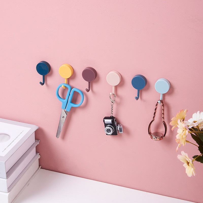Set 5 móc tròn dán tường treo đồ đa năng