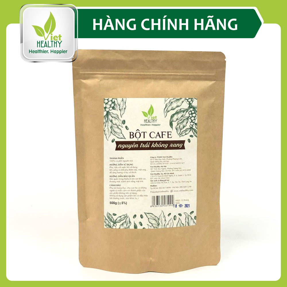 Bột cafe nguyên trái, không rang 500g