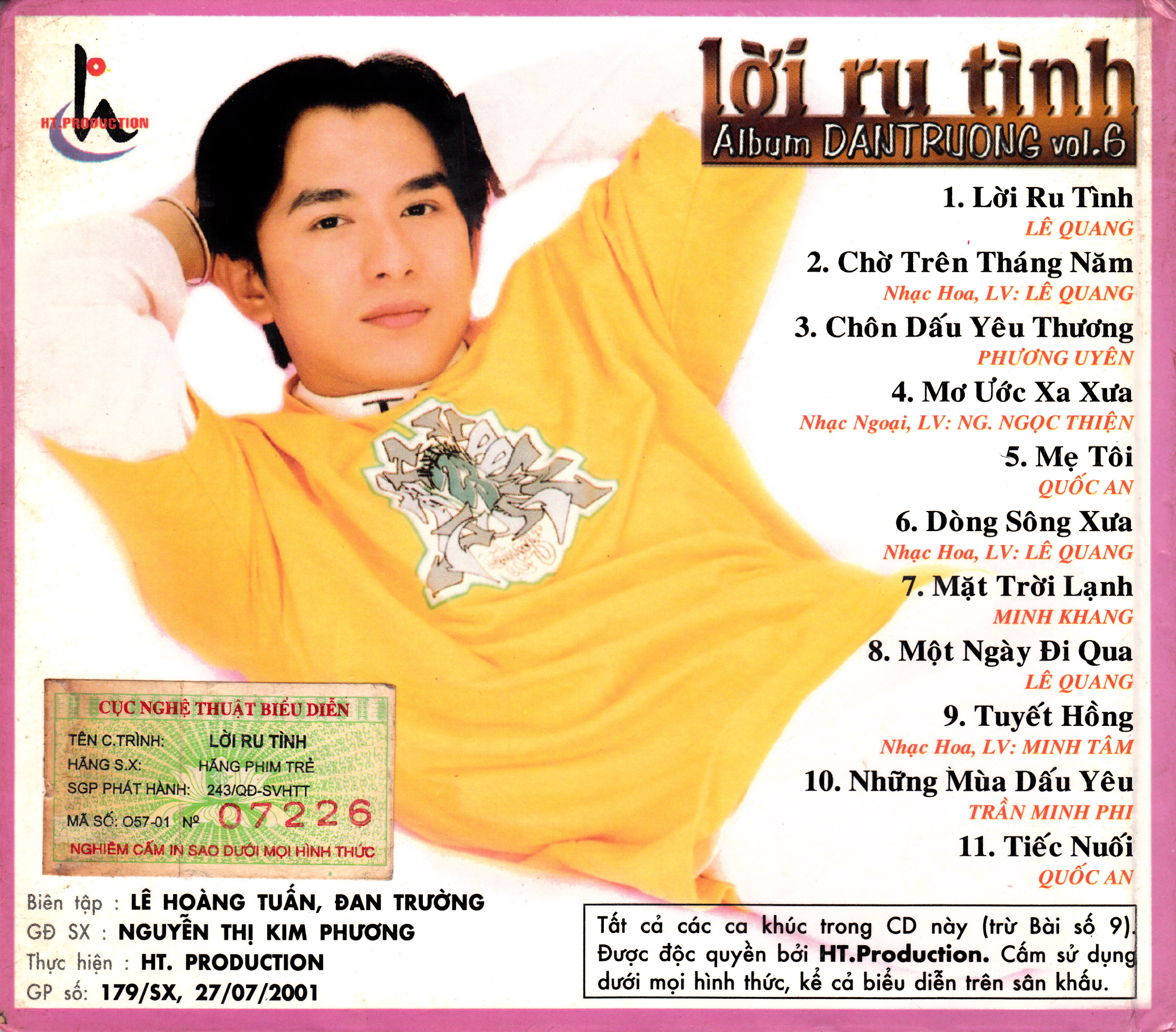 đĩa cd nhạc đan trường vol 1-6