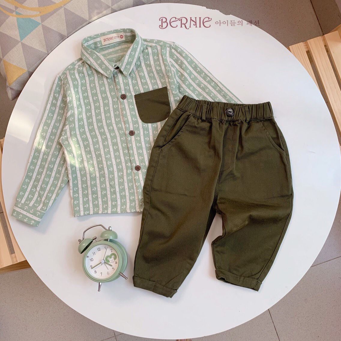 Set áo sơ mi, quần dài bé trai