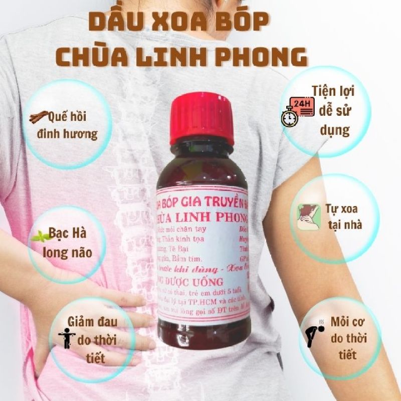 Dầu nóng xoa bóp Chùa Linh Phong nhập khẩu