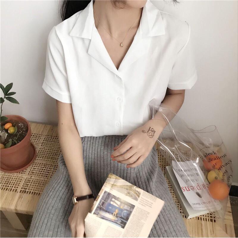 Áo sơ mi voan cổ vest