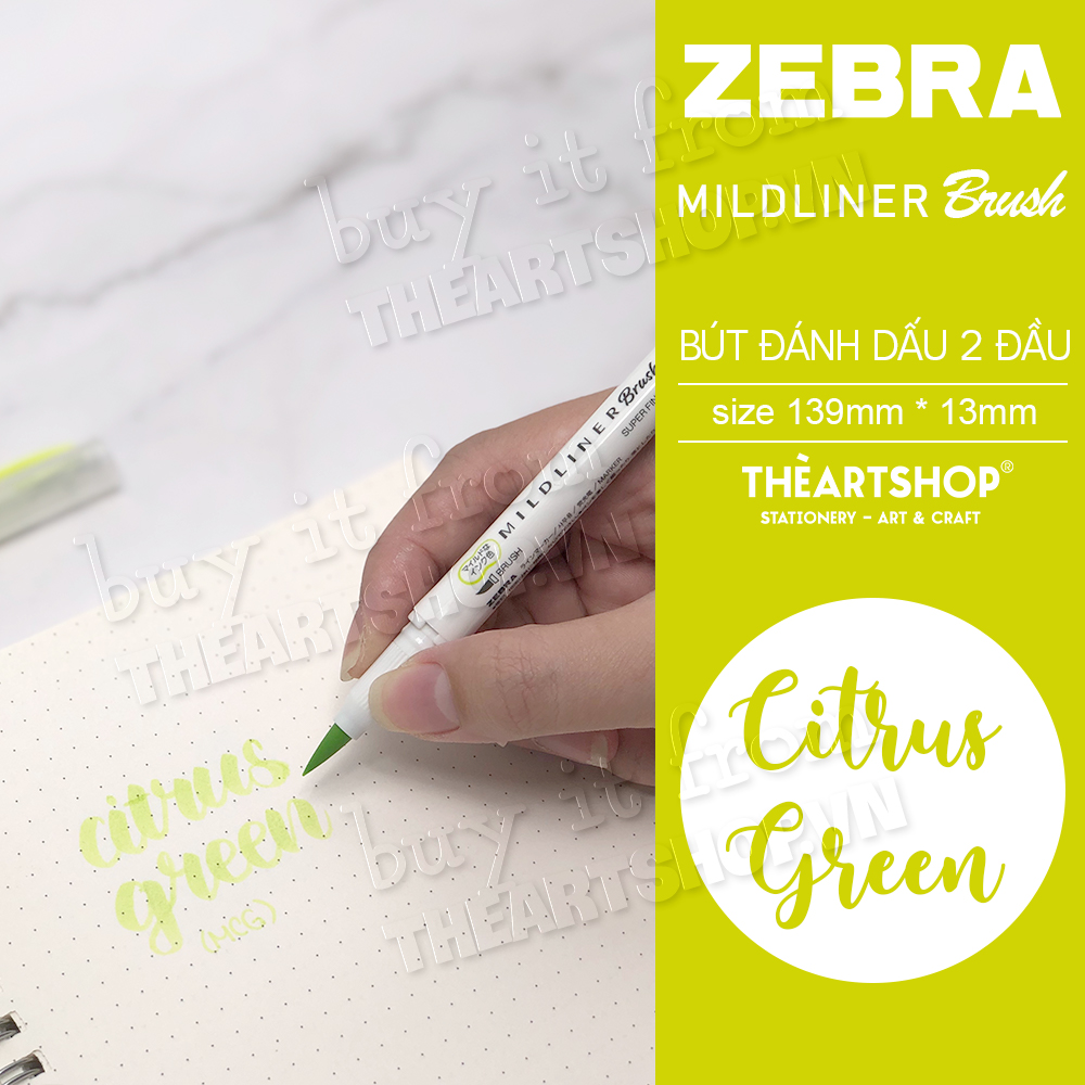 [THEARTSHOP] (P2) Bút dạ đầu cọ ZEBRA MILDLINER BRUSH 2 đầu WFT8