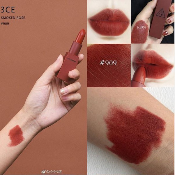 Son Thỏi 3ce Mood Recipe Matte Lip Color #909 đỏ đất