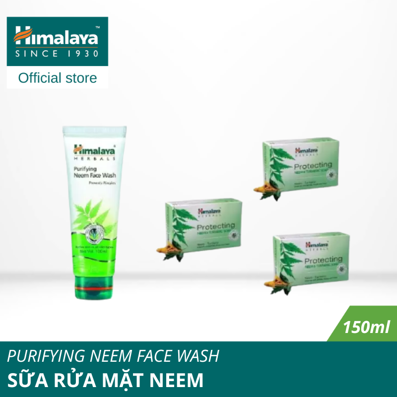 [HÀNG CHÍNH HÃNG]Neem Combo Set sữa rửa mặt neem 150ML*1 + Xà Phòng Neem 75gm*3