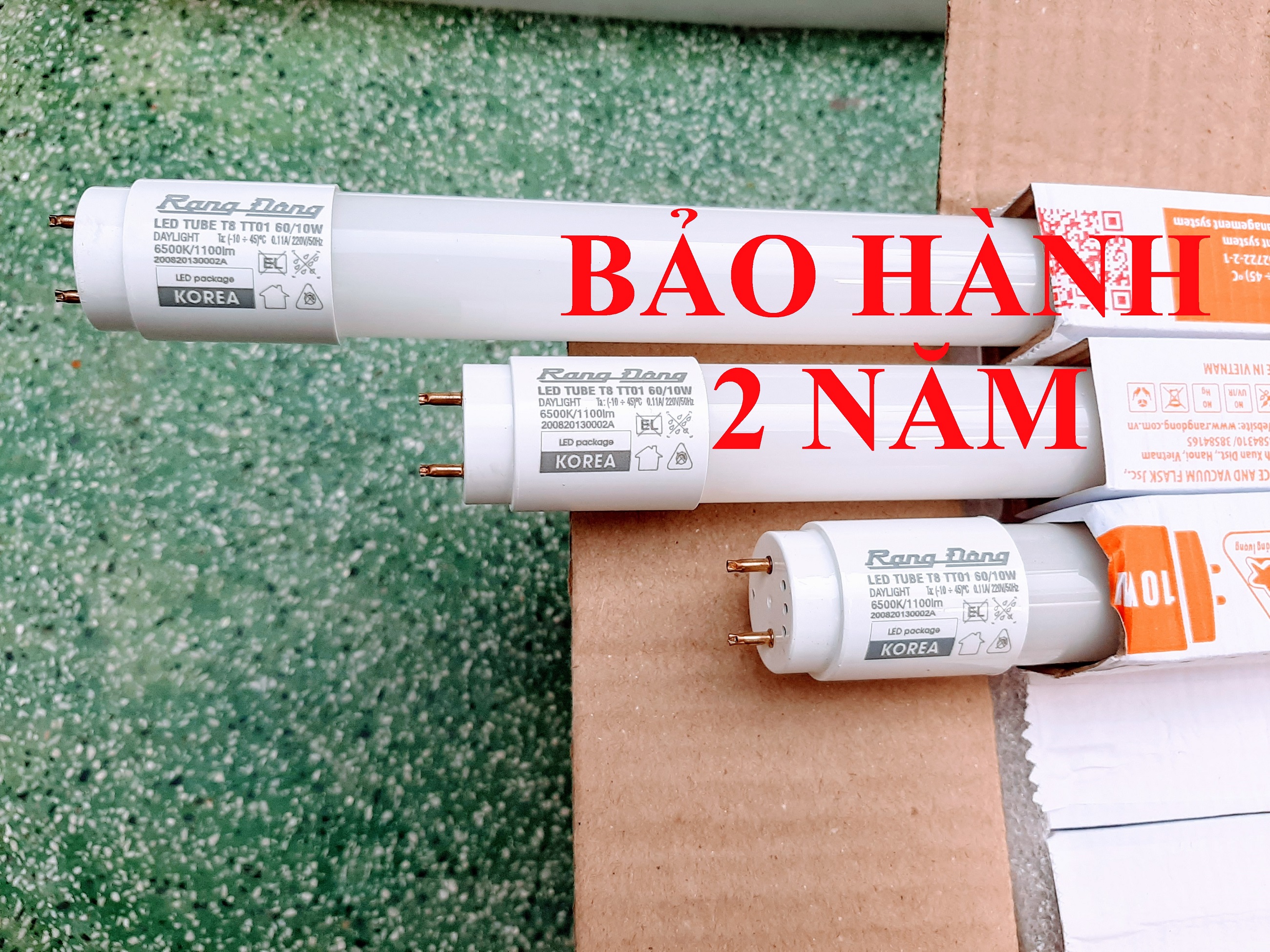 3 Bộ bóng đèn Led tuýp 6 tấc 60cm Rạng Đông 10W ánh sáng trắng.