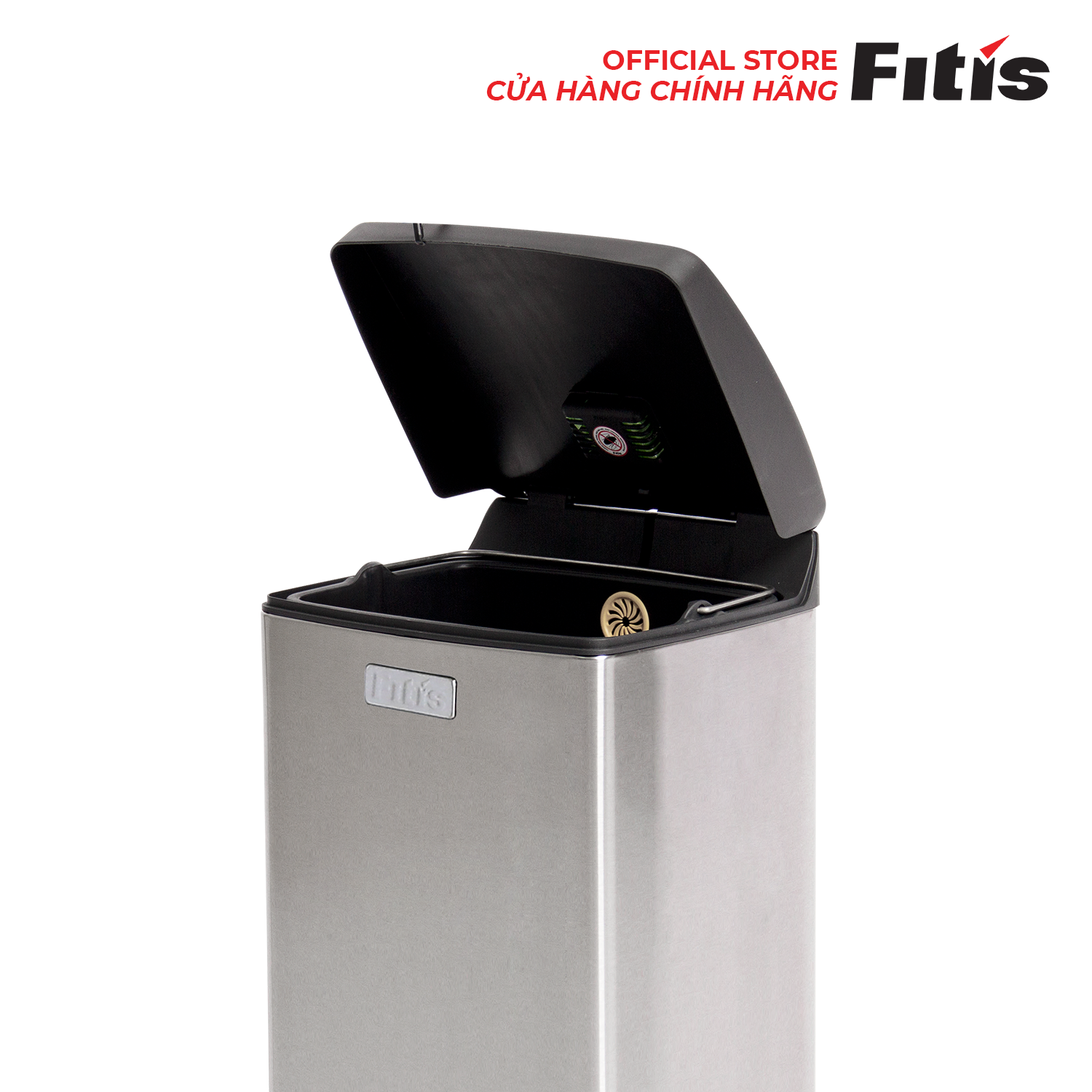 Thùng Rác Fitis Premium - Vuông Đạp Cao (22L)