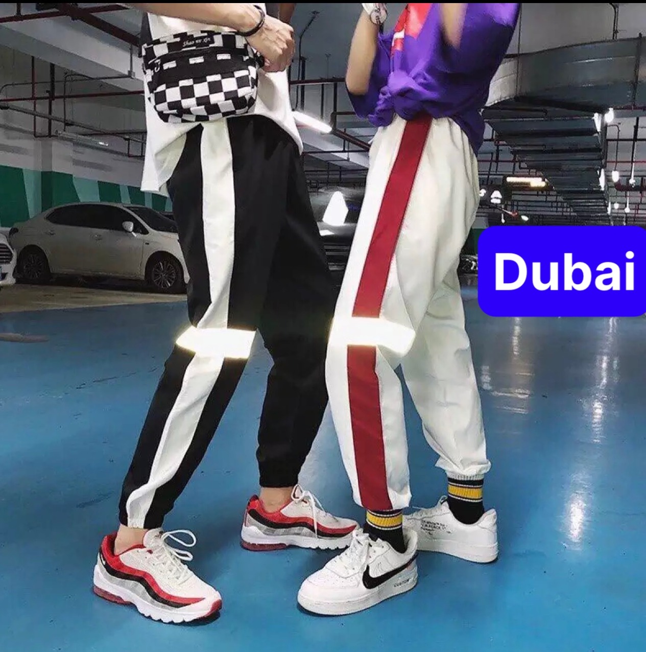 Quần Jogger thể thao Hiphop Nam Nữ Viền Vạch Phản Quang - DUBAI FASHION