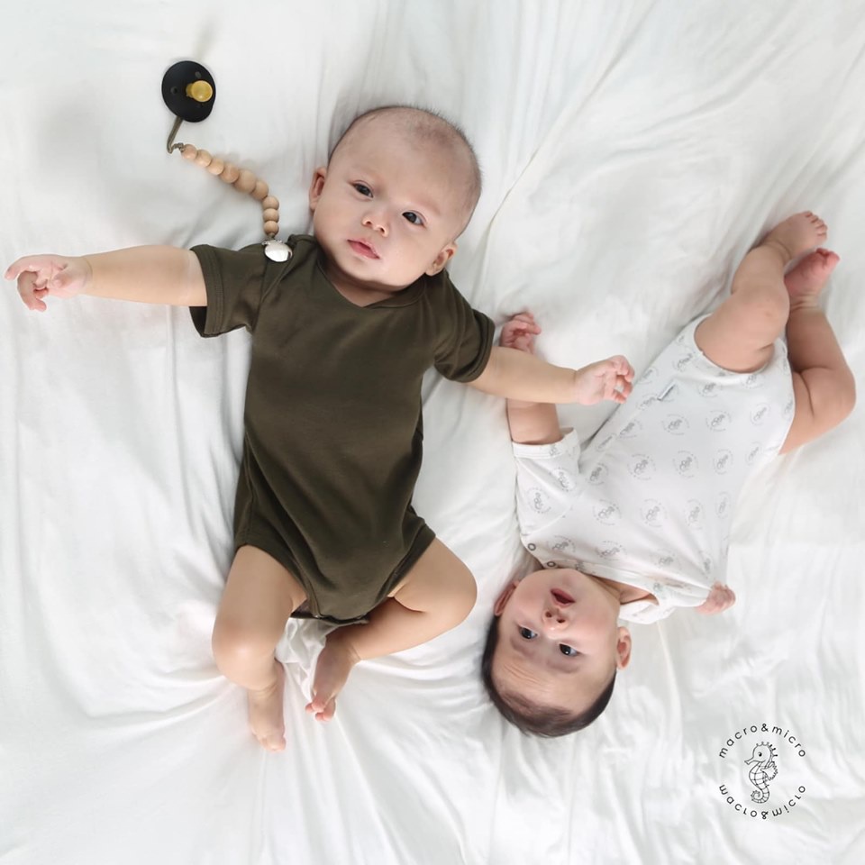 Bodysuit ngắn tay (áo liền thân cotton) Macro & Micro