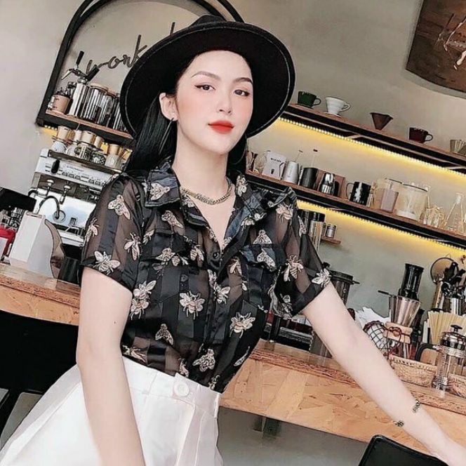 ÁO KIỂU NỮ,ÁO KIỂU TAY NGẮN VẢI TƠ TẰM MỎNG ĐẸP FORM 50KG TRỞ LẠI ÁO SƠ MI NỮ ÁO SƠ MI KIỂU IN ÁO SƠ MI ĐẸP(pc)