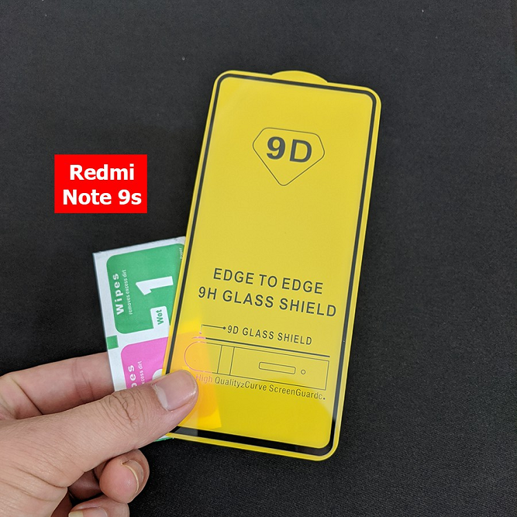 Kính cường lực 9D Xiaomi Redmi Note 9s Full Màn Hình Tặng Phuk Kiện Dán