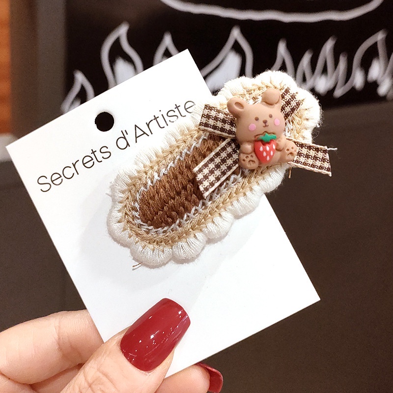 Kẹp tóc thêu gắn hình con vật cute