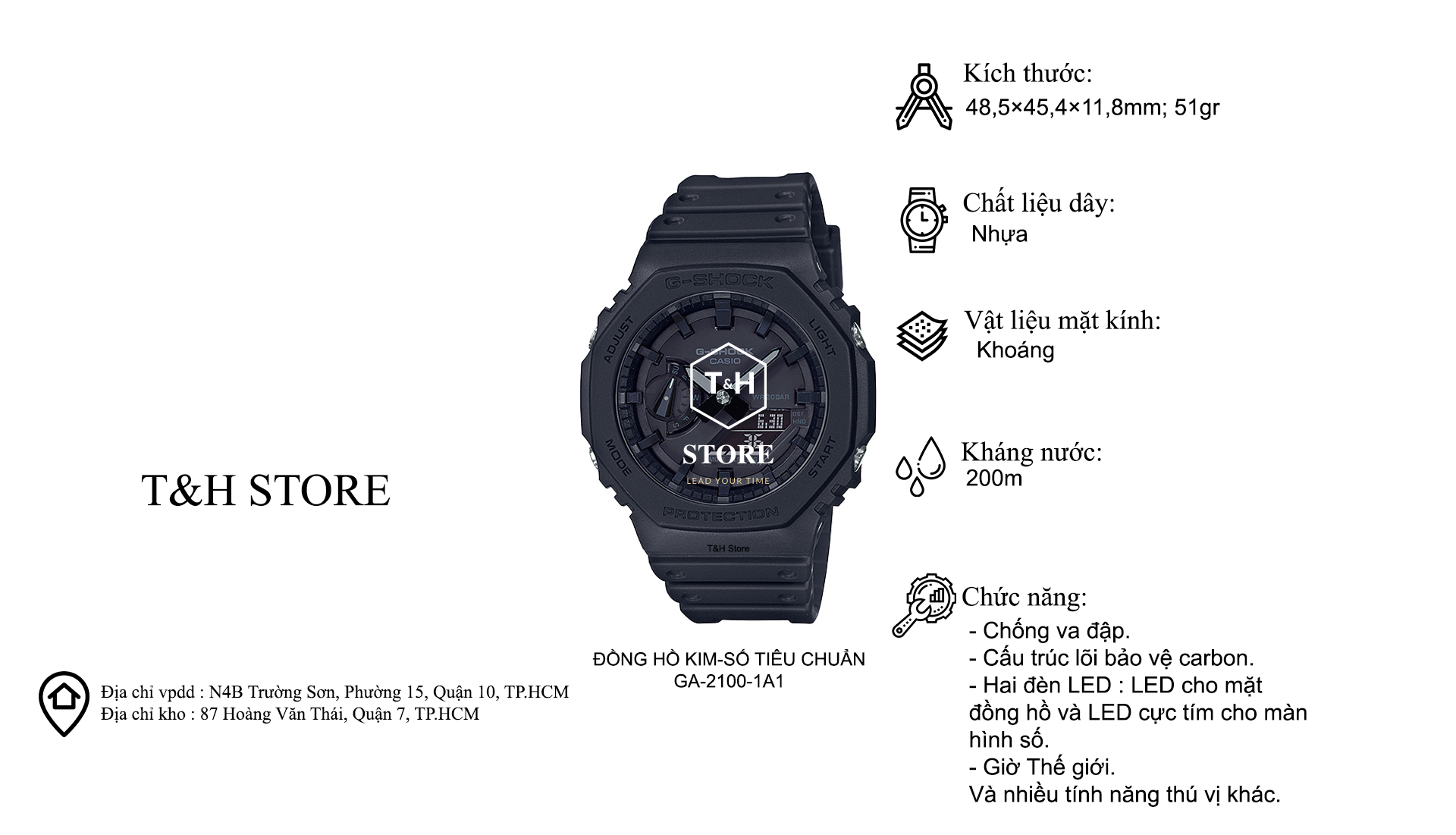 [HCM]ĐỒNG HỒ NAM CASIO G SHOCK GA-2100-1A1[FULLBOX]