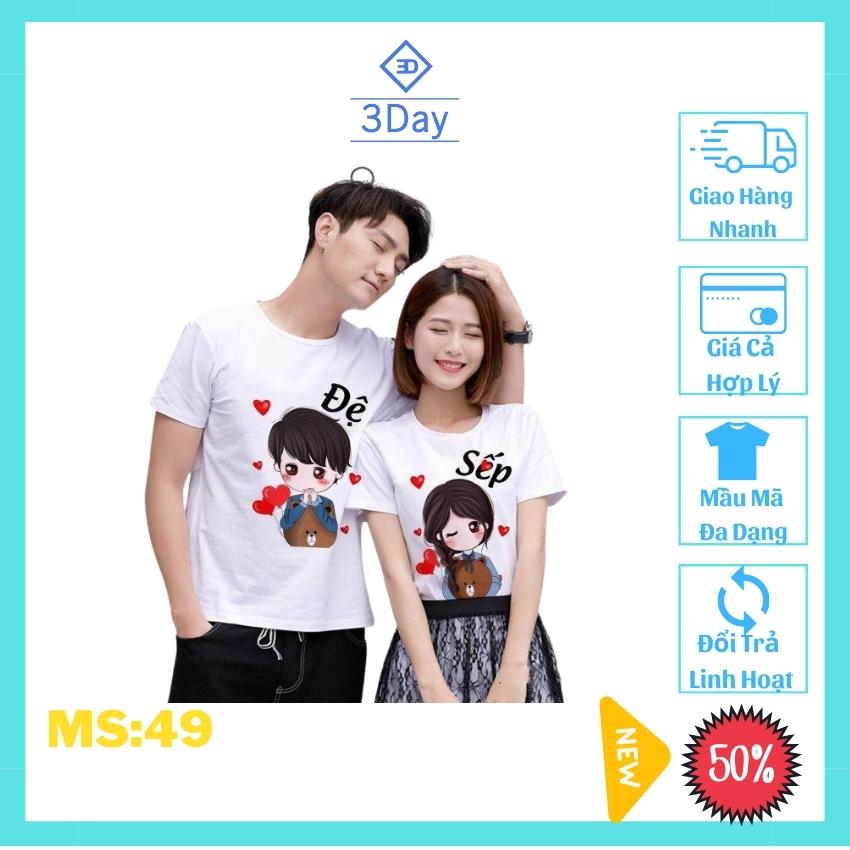 Áo Thun Cặp Đôi Nam Nữ Chibi Sếp Đệ Chất MS:49,Chất Vải Thun Cotton Mềm,Mát Mịn,Thoáng Khí,Phong Cách Hàn Quốc/ Giá 1áo +Tặng Kèm Túi Thơm Treo Tủ Quần Áo Thảo Mộc Thiên Nhiên Chống Ẩm Mốc