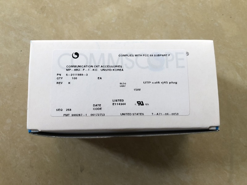 Đầu bấm Hạt mạng CAT6 SOLE Chân đồng Commscope cao cấp